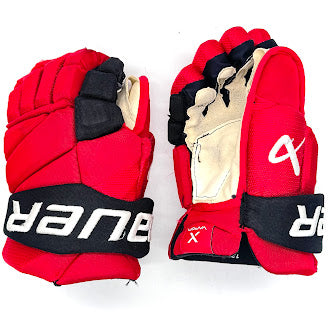 Bauer Vapor Hyperlite - Gant d'occasion NHL Pro Stock - Hurricanes de la Caroline (rouge/noir) n° 1